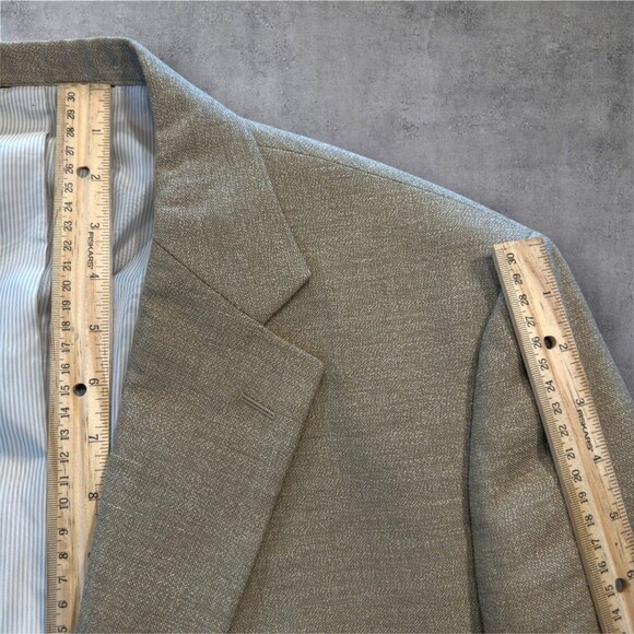 JOS A BANK Mens Blazer 44R LINEN/WOOL Taupe Sport Coat Two Button Jacket Suits - Picture 9 of 16